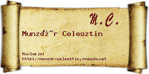 Munzár Celesztin névjegykártya